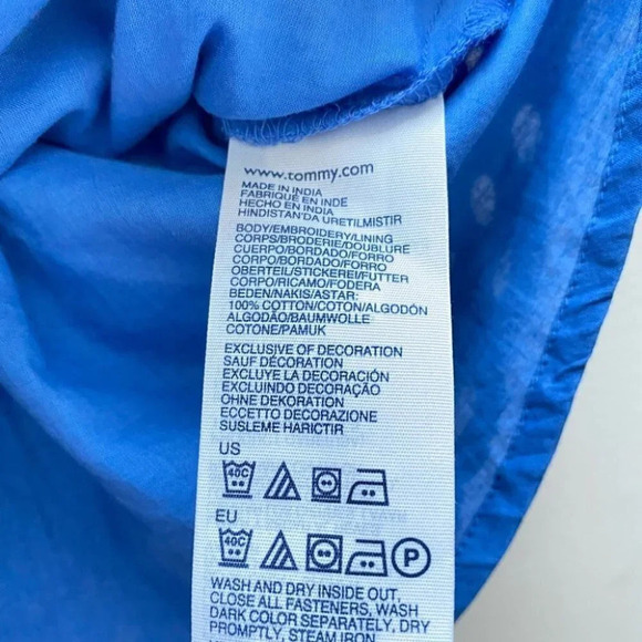 Tommy Hilfiger - Blue Full Midi Eyelet Detail Skirt - Picture 4 of 7